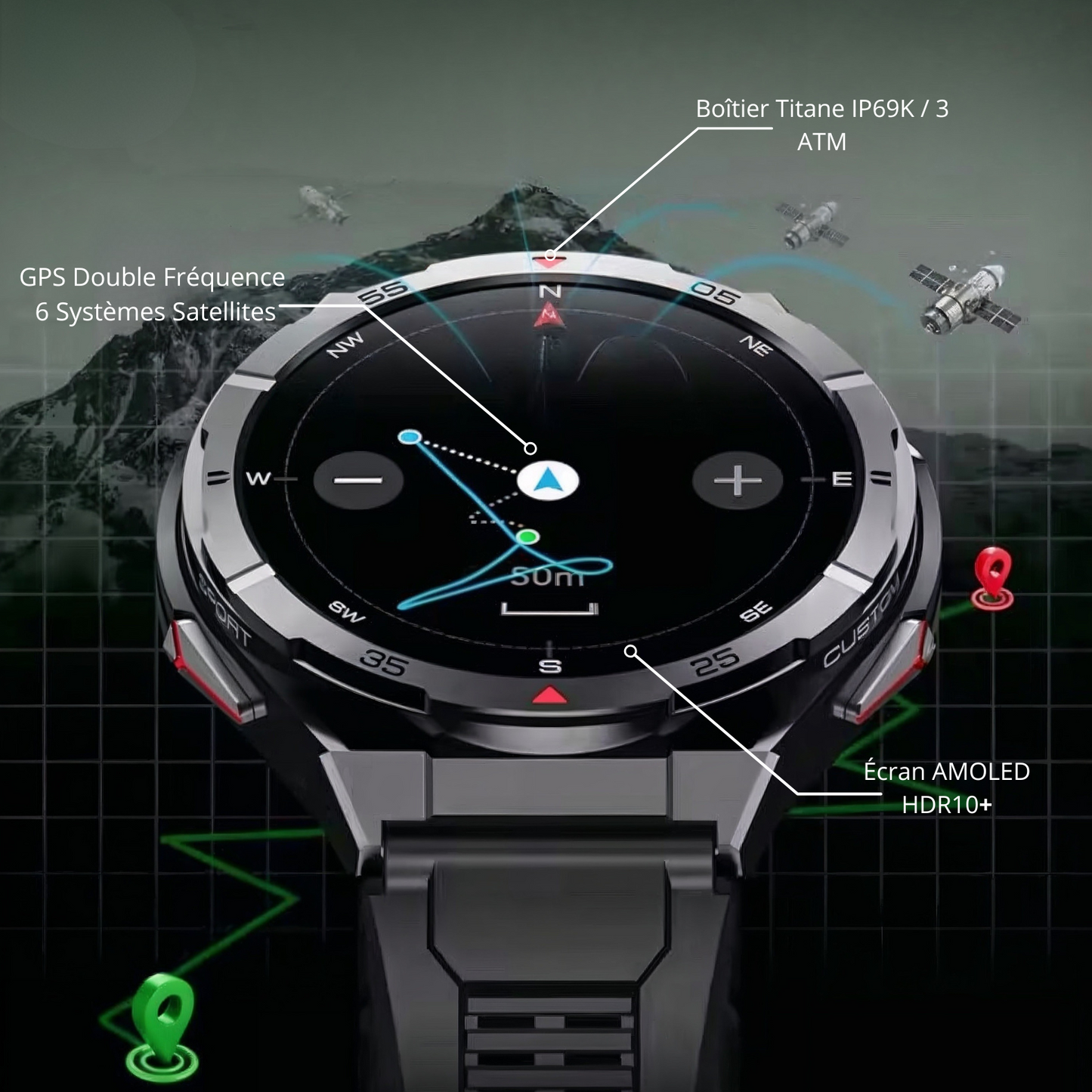Montre GPS Sport Titane