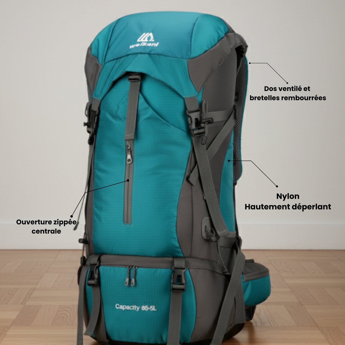 Sac à dos de randonnée imperméable 70L