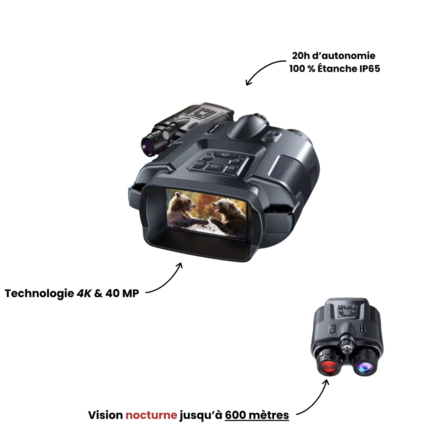 Jumelles à Vision Nocturne 4K